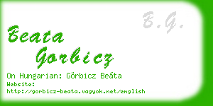 beata gorbicz business card