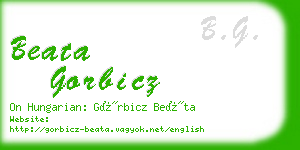 beata gorbicz business card